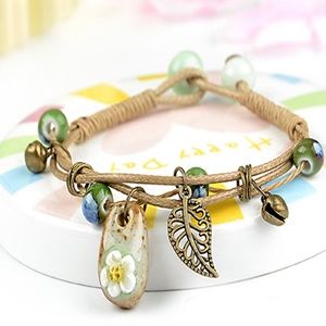 Gorgeous Boho Ceramic Charm Bracelet